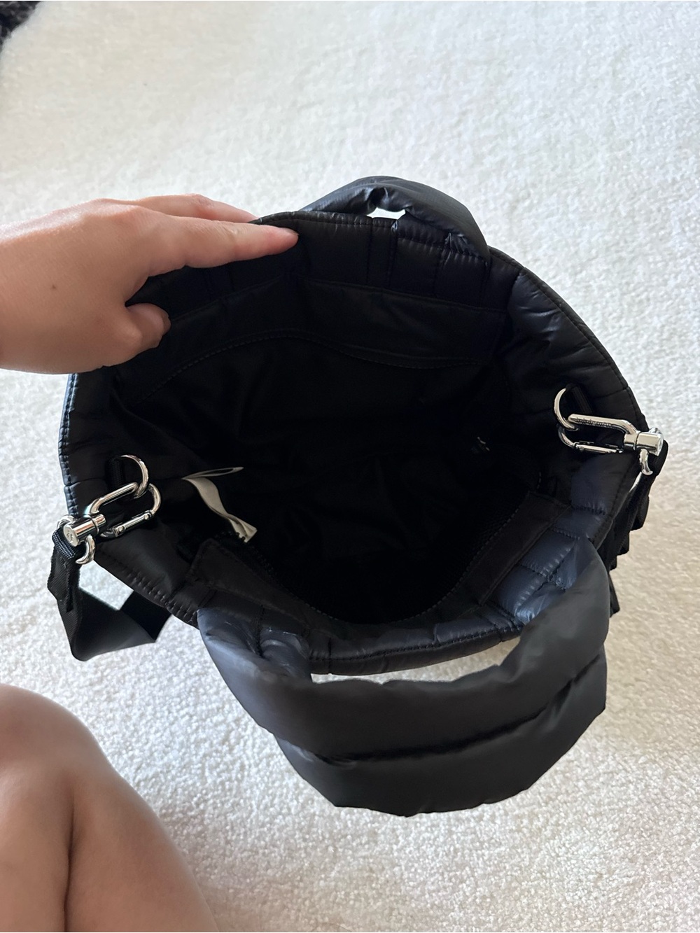 lululemon athletica Black Quilted Tote Bag 5L All Black - Picture 7 of 8
